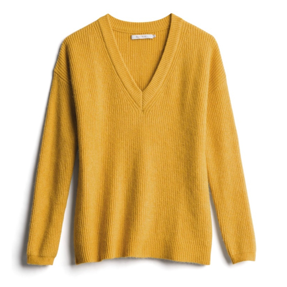Harper Lane Winnie V Neck Pullover Sweater Yellow